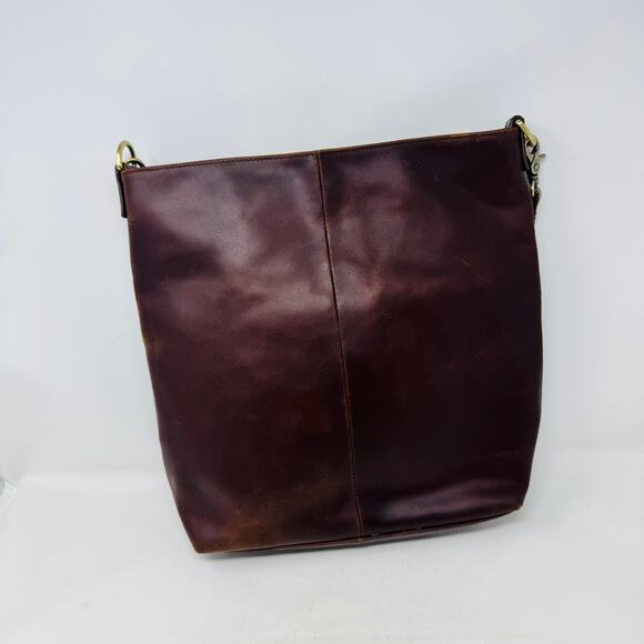 Vintage Brown Leather Shoulder Bag Large Slouchy Tote Satchel Unbranded - Picture 3 of 14